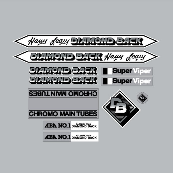 Diamond Back - 1984 Super Viper "Leary Sig" - for grey frame decal set