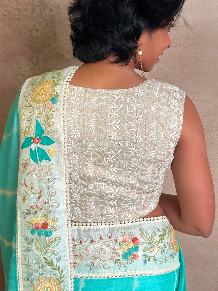 Chikankari Blouse - Sleeveless