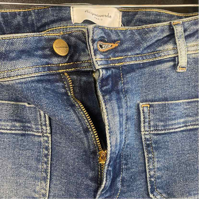 Acquaverde Size 27-0 Women's Blue Washed Flare Hem Jeans