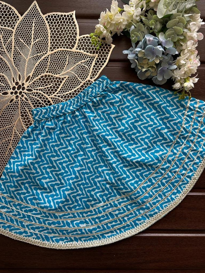 Barfi Festive Skirt Set - Blue