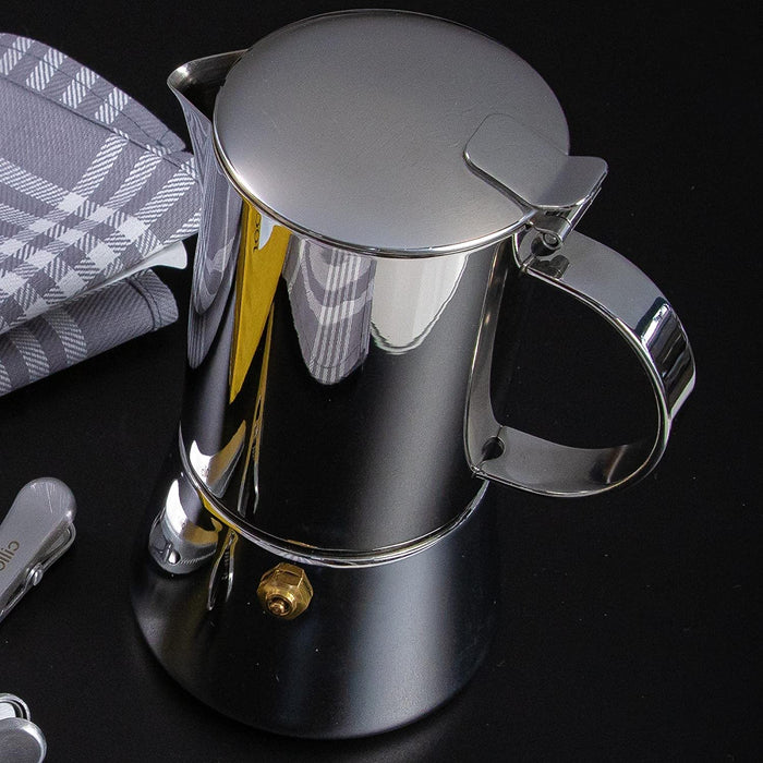 Cilio Aida 2 Cup Stovetop Espresso Maker, Polished Stainless