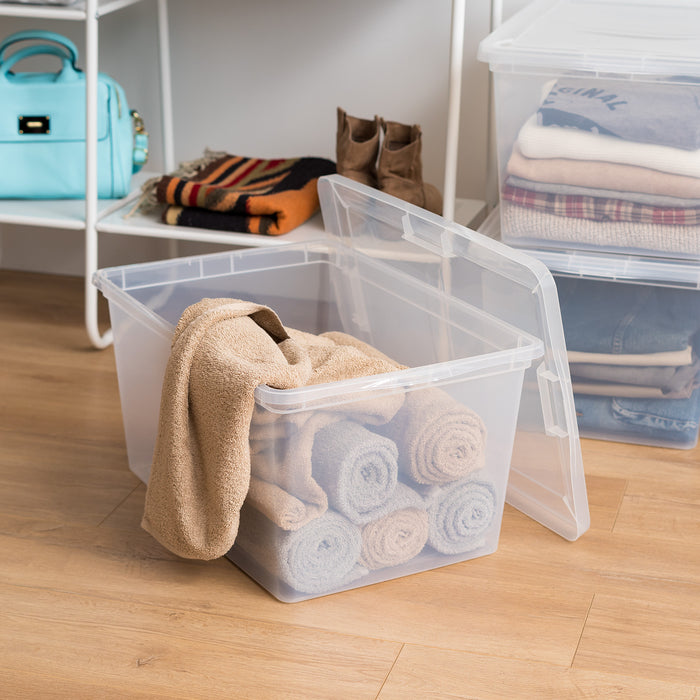 Clear Storage Box 4 Pack - 58 QT - IRIS USA