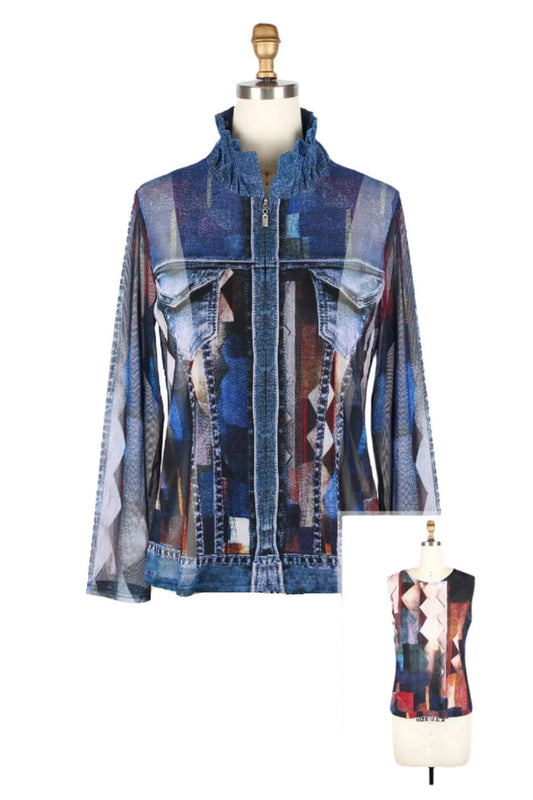 "Denim & Diamonds" Print Twin Set - 31446