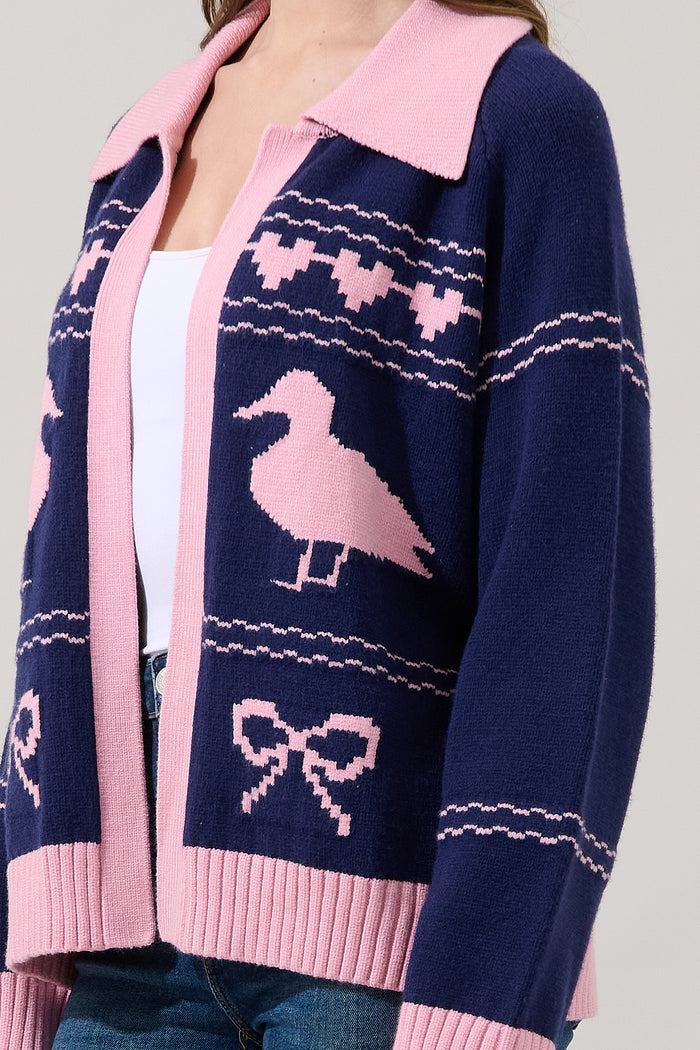 Duck Pond Contrast Long Sleeve Sweater