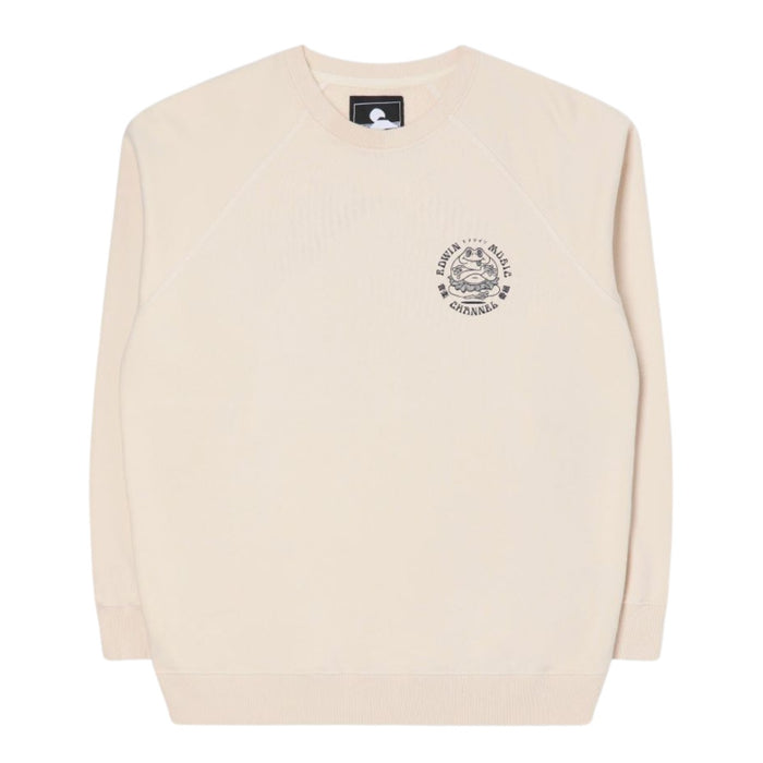 Edwin Music Channel Sweat Crewneck Whisper White