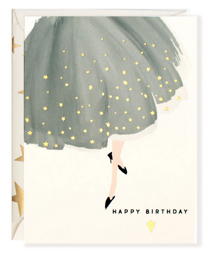 Happy Birthday Charcoal Dress Card