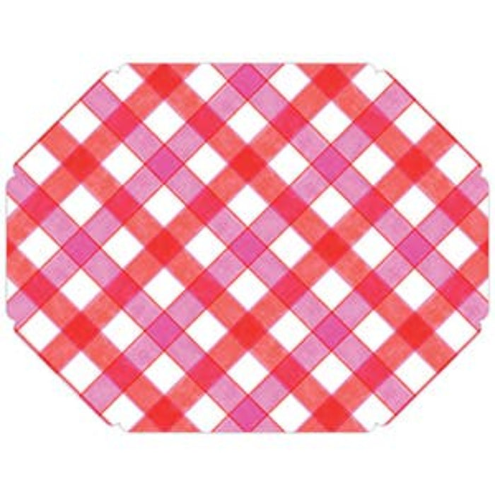 Hot Pink and Red Check Posh Placemat Set