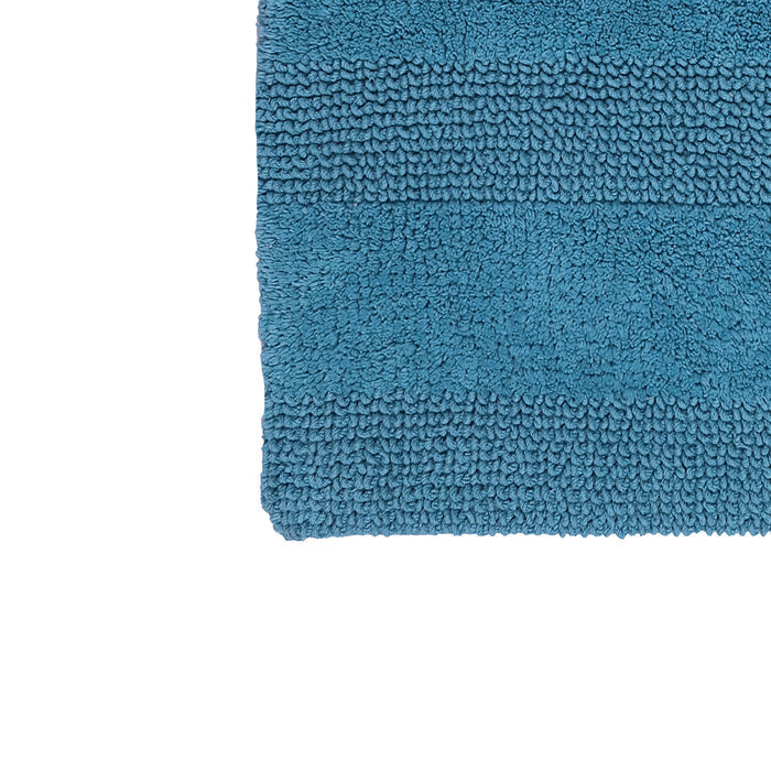 Knightsbridge Stylish And Comfortable All Season Traditional Wide Cut Design Cotton Bath Rug 21" X 34" Aqua