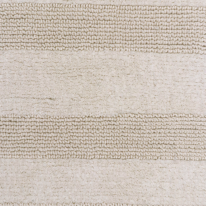 Knightsbridge Stylish Comfortable Traditional Wide Cut Design 2 PC Cotton Bath Rug Set 20" X 30" & 24" X 40" Ivory