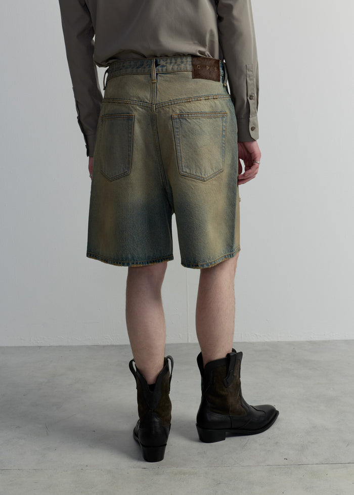 LIGHT BLUE WASHED JEANS SHORTS
