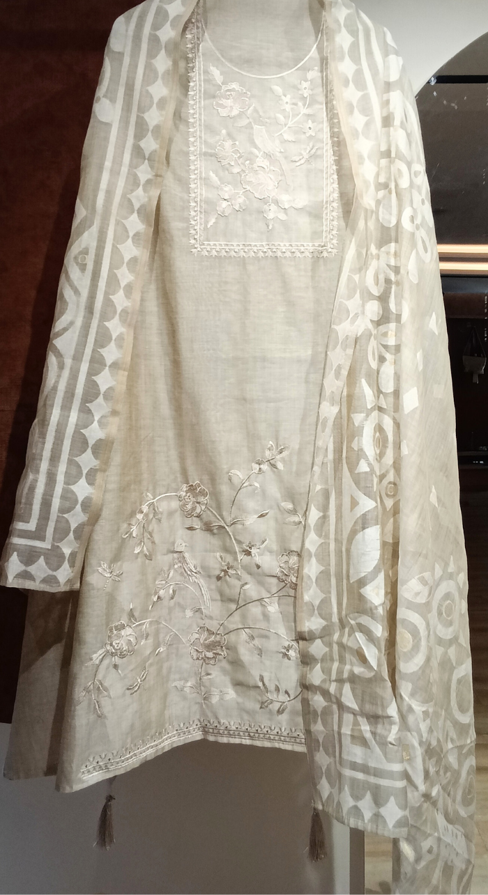 Nazakat Aura Chanderi Semi - Stitch Cotton Suit