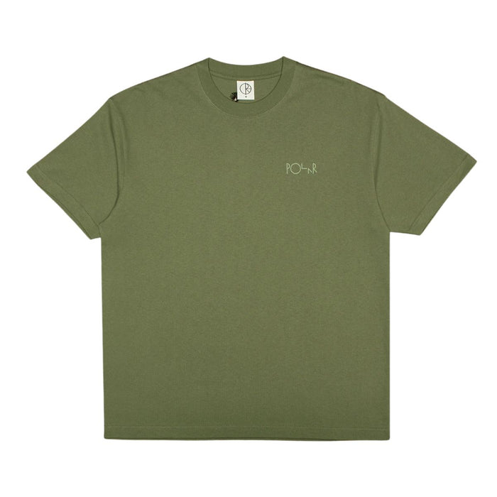 Polar Skate Co. Stroke Logo Contrast T-Shirt Moss Green