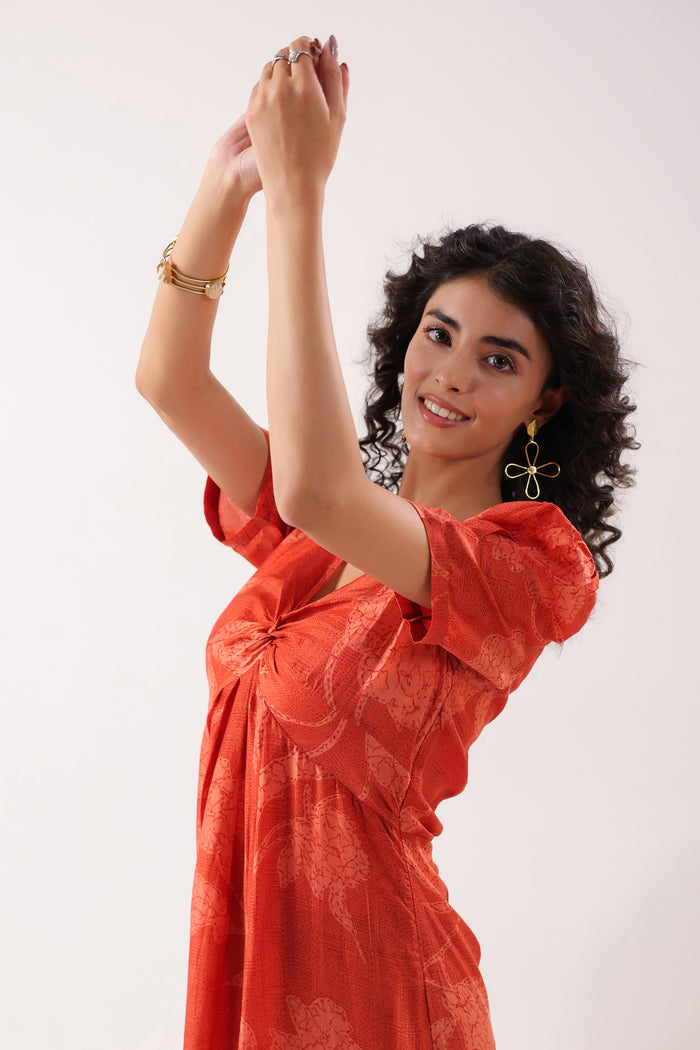 Rust Breeze Silk Sundress