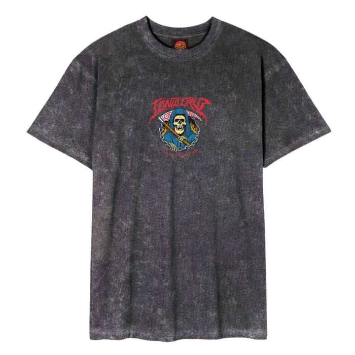 Santa Cruz Out Of Time Front T-Shirt Black Acid Wash