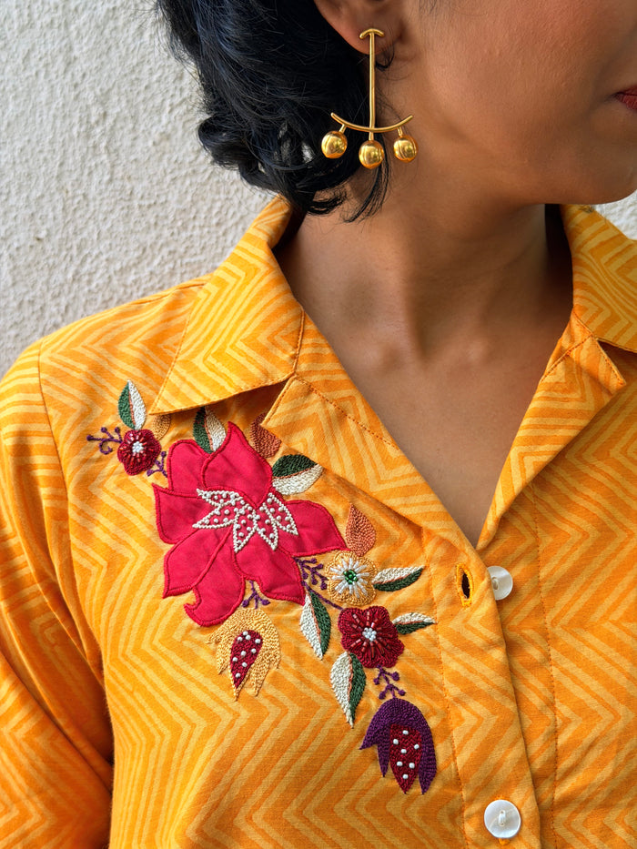 Silver Jasmine Drop Earrings