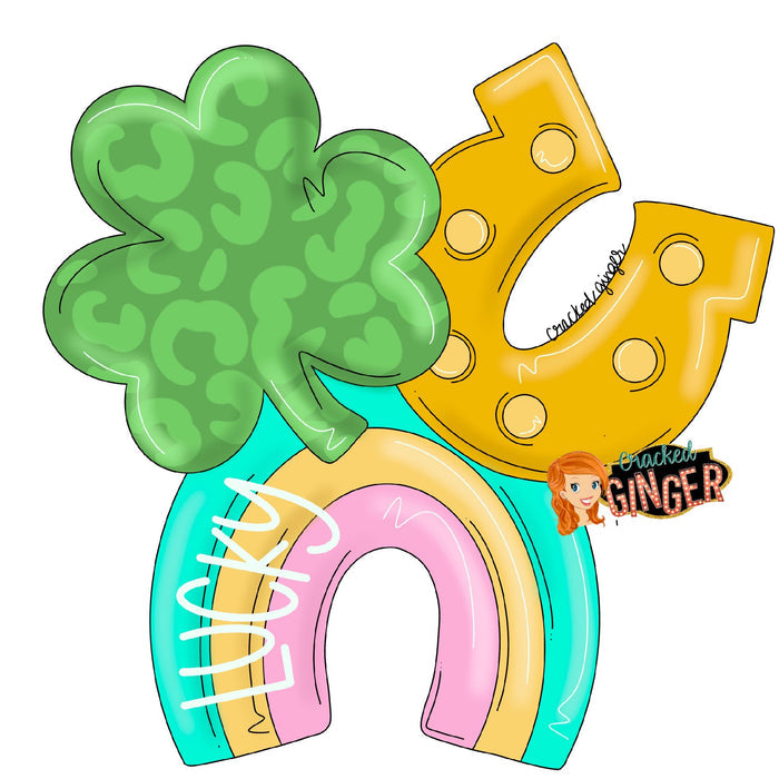 St. Patty’s Day Trio Clover, Horseshoe, Rainbow Cutouts and Kits