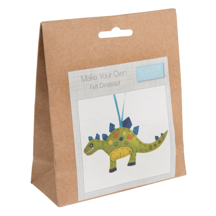 Trimits Felt Decoration Kit Dinasour, 2x6x13cm, Includes Pre-Cut Felt, Stuffing, Beads, Thread, and Instructions