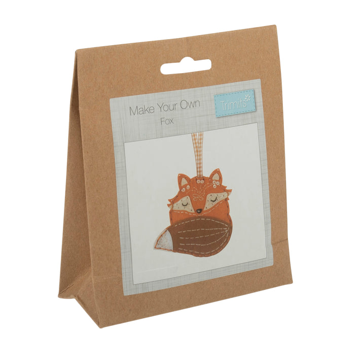 Trimits Felt Decoration Kit Fox, 2x6x13cm, Includes Pre-Cut Felt, Stuffing, Beads, Thread, and Instructions