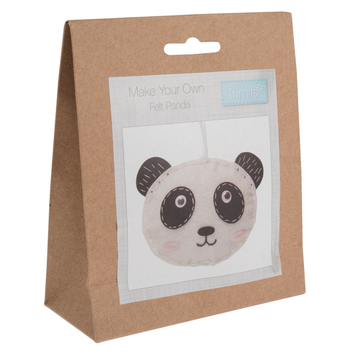Trimits Felt Decoration Kit Panda, 2x6x13cm, Includes Pre-Cut Felt, Stuffing, Beads, Thread, and Instructions