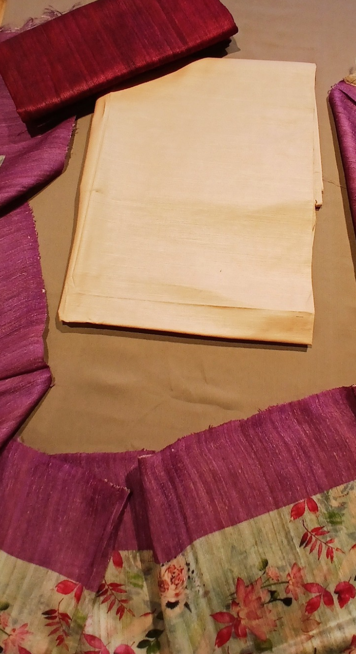Varnika Bloom Tasar Silk Unstitched Suit