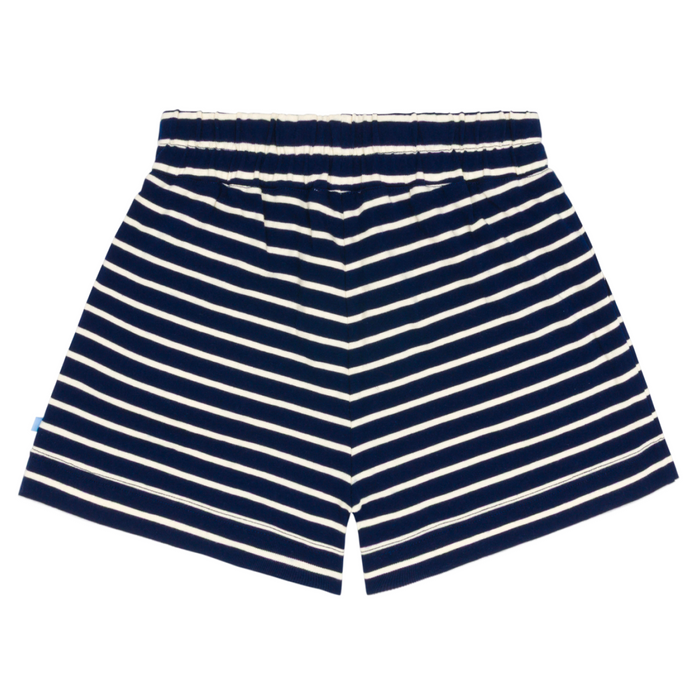 women's navy and cream stripe short