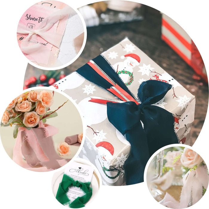 Gift-wrapped package with decorative ribbons and flowers for festive occasions.