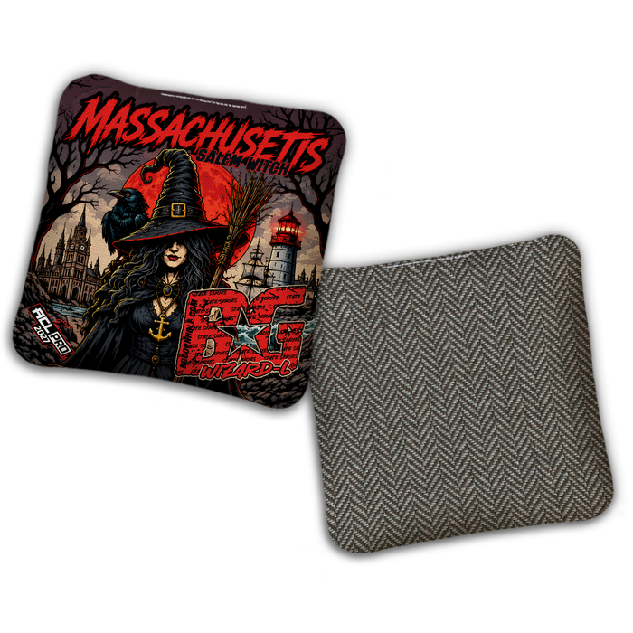 2027 BG Multiple Bag Models "MASS SALEM WITCH" - ACL Pro Stamped Cornhole Bags - SET OF 4 BAGS