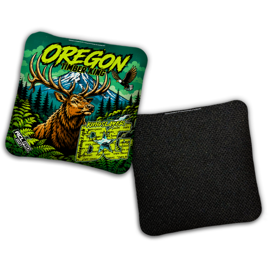 2027 BG Multiple Bag Models "OREGON TIMBER KING" - ACL Pro Stamped Cornhole Bags - SET OF 4 BAGS