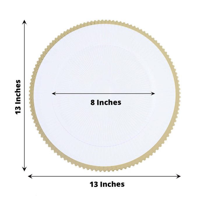 Round cake board, 13 inches with an 8-inch center, gold trim design.
