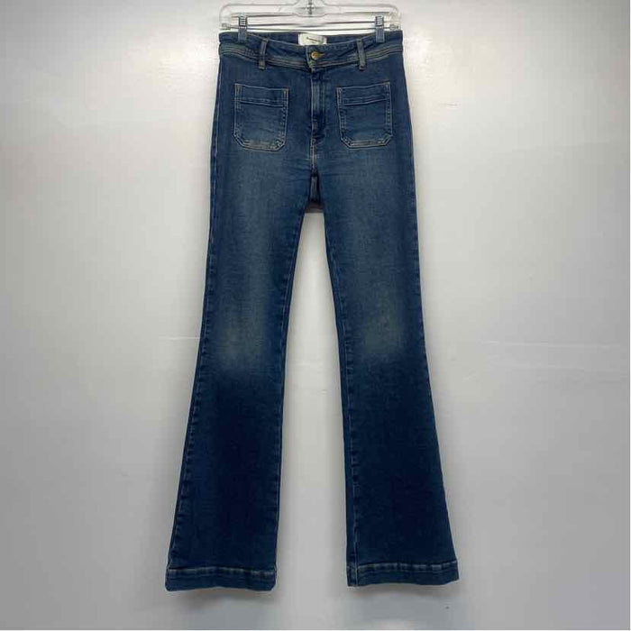 Acquaverde Size 27-0 Women's Blue Washed Flare Hem Jeans
