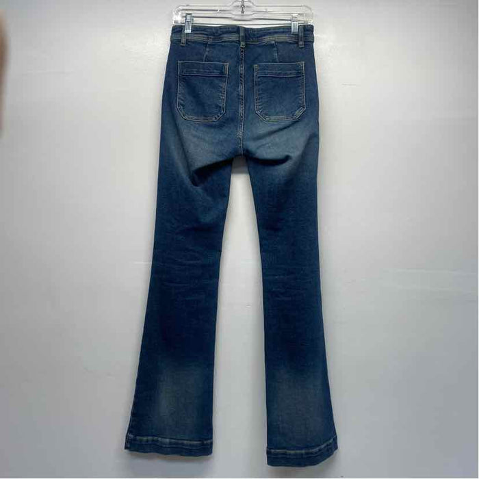 Acquaverde Size 27-0 Women's Blue Washed Flare Hem Jeans