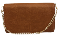 ahdorned flap bag camel