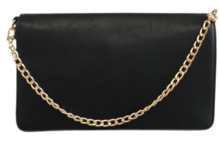 ahdorned black flap bag black