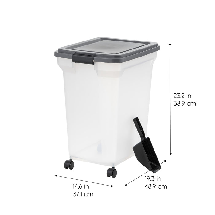 Airtight Dog Food Storage Container with Wheels 58 lbs - IRIS USA