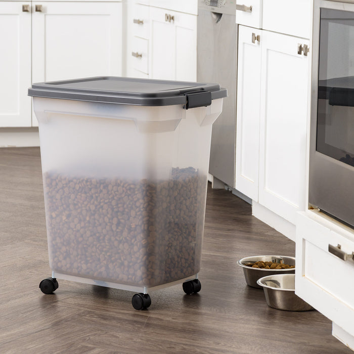 Airtight Dog Food Storage Container with Wheels 58 lbs - IRIS USA