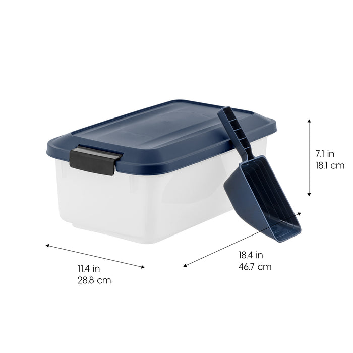 Airtight Stackable Pet Food Storage Container Up to 14 lbs with a Scoop, 2 Pack - IRIS USA