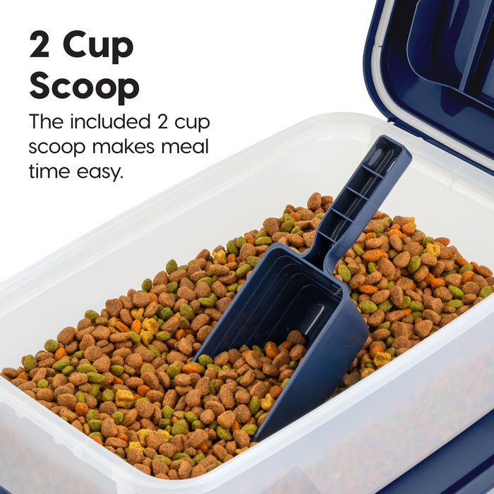 Airtight Stackable Pet Food Storage Container Up to 14 lbs with a Scoop, 2 Pack - IRIS USA