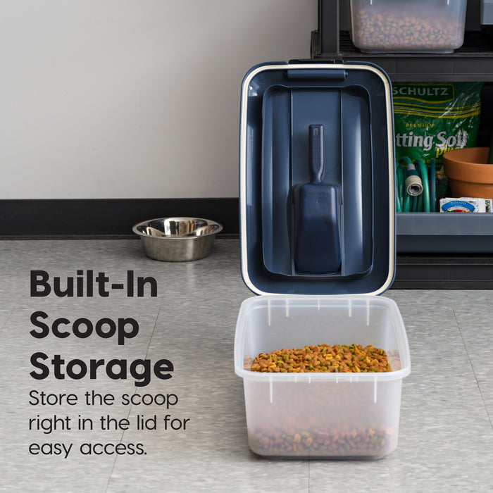 Airtight Stackable Pet Food Storage Container Up to 14 lbs with a Scoop, 2 Pack - IRIS USA