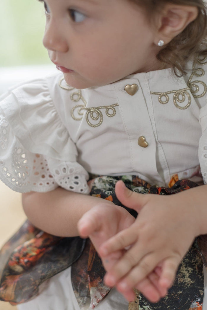 Alexis Foliage Print Romper - Petite Maison Kids