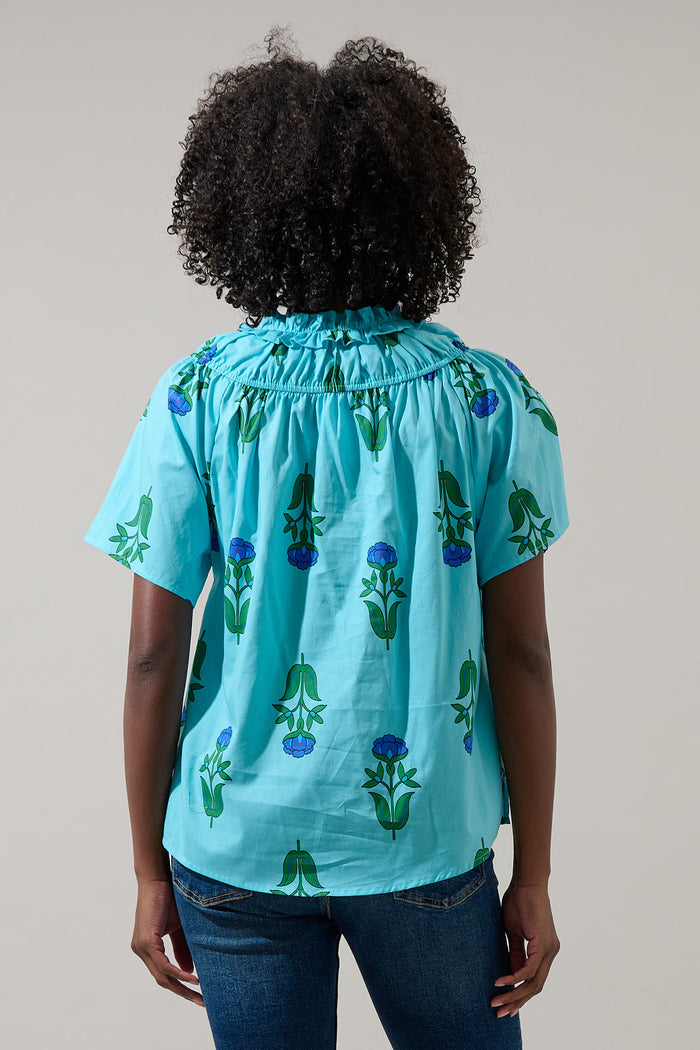 Amena Floral Darthy Smocked Top