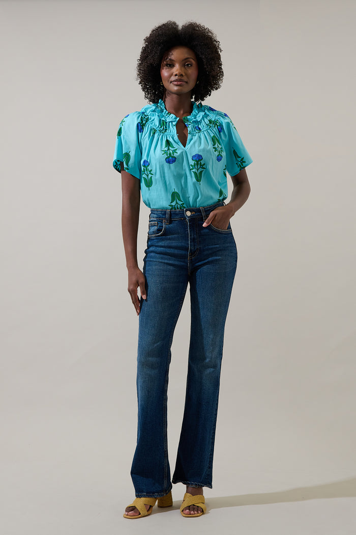 Amena Floral Darthy Smocked Top
