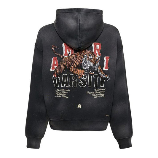 AMIRI Distressed Logo-Print Cotton-Jersey Hoodie