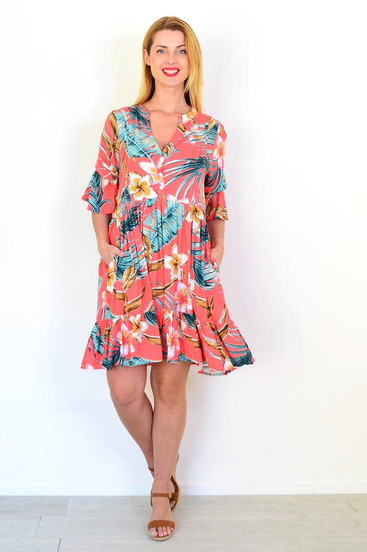 Apricot Sun Goddess boho tunic dress by I Love Tunics, featuring flowy fabric and bohemian style with a relaxed fit.