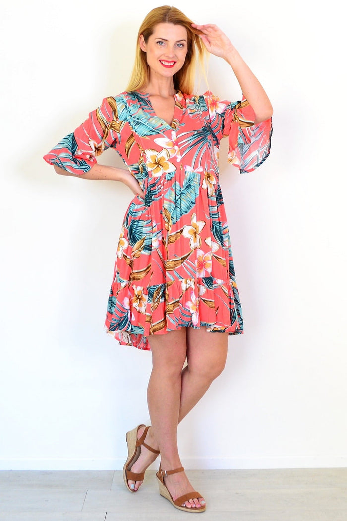 Apricot Sun Goddess Boho Tunic Dress by I Love Tunics, featuring flowing fabric and bohemian style with sun-inspired patterns.