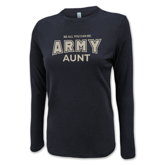 Army Aunt Women's Long Sleeve T-Shirt (Black)