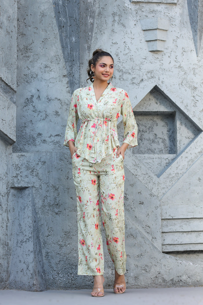 Atelier Pista Green Cotton Co-ord Set