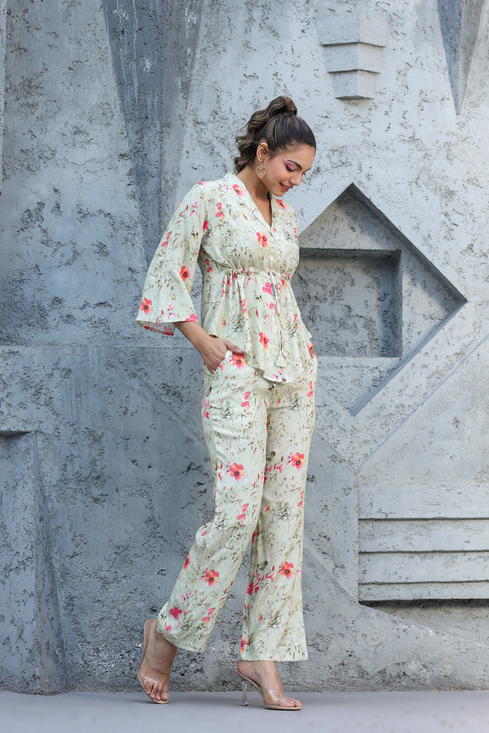 Atelier Pista Green Cotton Co-ord Set