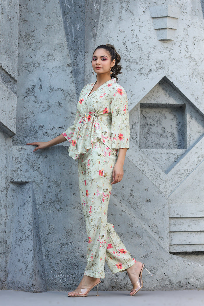 Atelier Pista Green Cotton Co-ord Set
