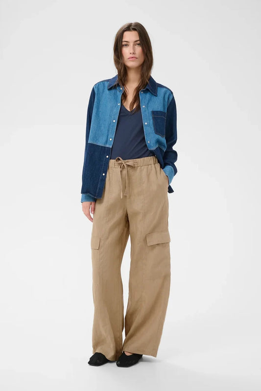 Atena Linen Pant - Silver Mink