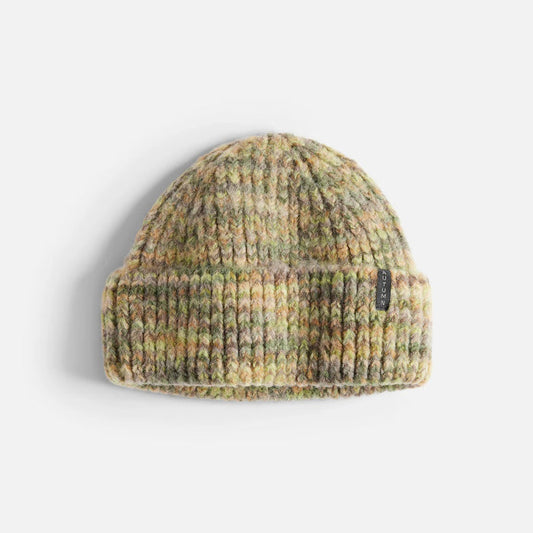AUTUMN MARBLE KNIT GREEN BEANIE